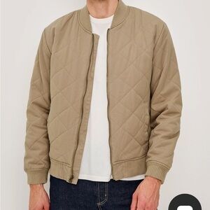 Rails Men's Quilted Beige Bomber Jacket